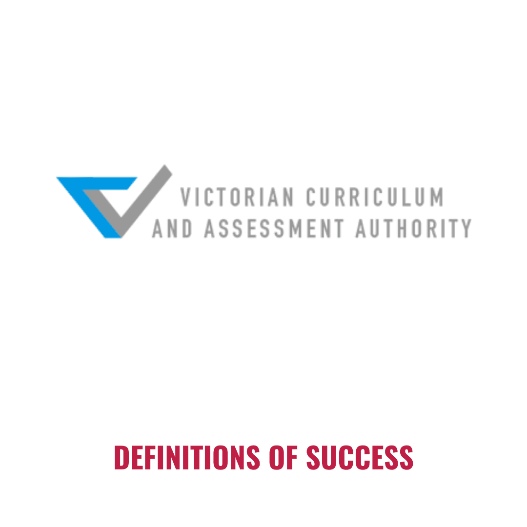 This is the VCAA logo with the Definitions of Success Heading.