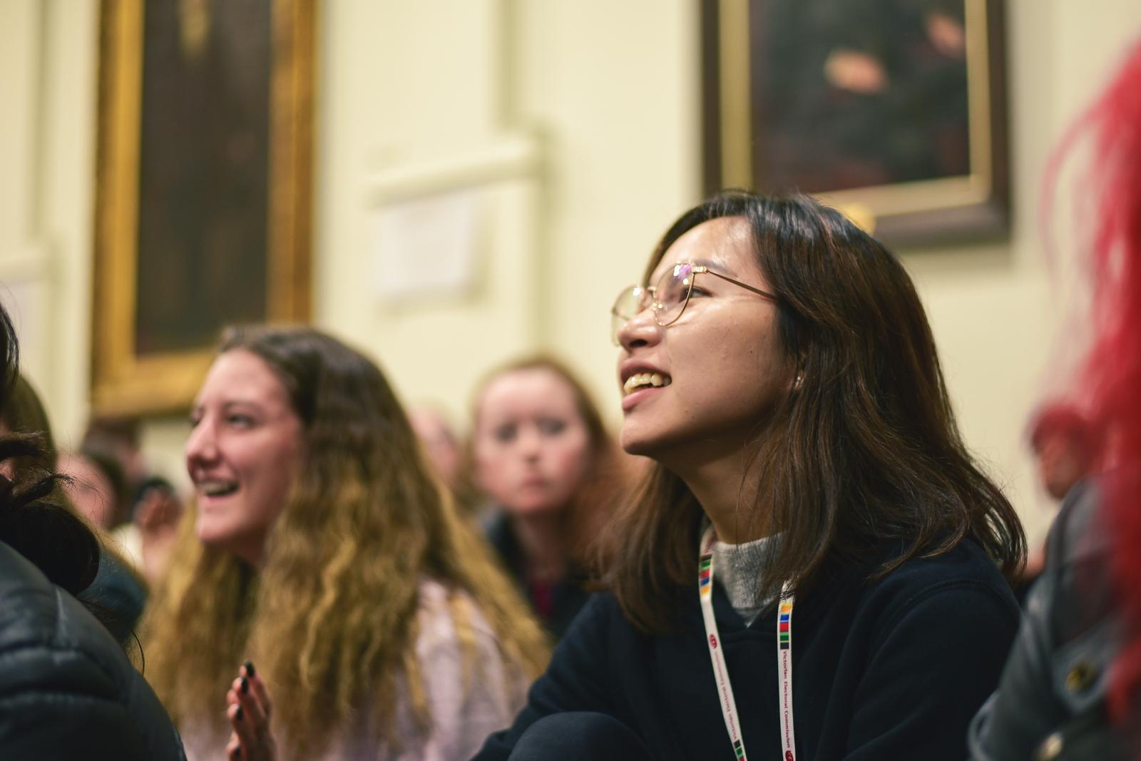 Student delegates at Congress 2021 looking excited.